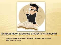 increase rigor & engage students with inquiry