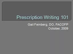 Prescription Writing 101
