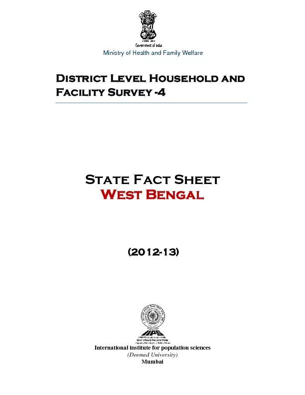 West Bengal     (2012-13)      International institute for population