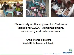 Case study on the approach in Solomon Islands for CBEAFM: m