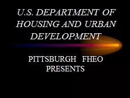 U.S. DEPARTMENT OF HOUSING AND URBAN DEVELOPMENT