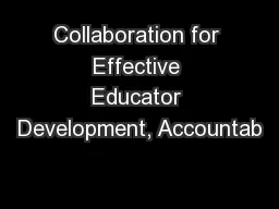 Collaboration for Effective Educator Development, Accountab