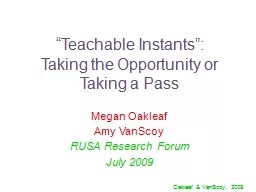 “Teachable Instants”: