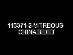 113371-2-VITREOUS CHINA BIDET