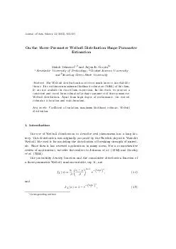 Journal of Data Science    On the ThreeParameter Weibull Distribution Shape Parameter