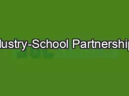 Industry-School Partnerships: