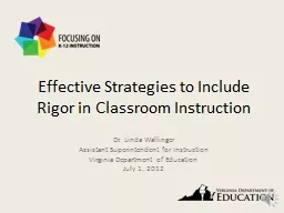 Effective Strategies to Include Rigor in Classroom Instruct