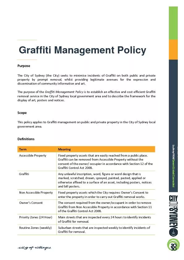 Graffiti Management Policy