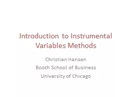 Introduction to Instrumental Variables Methods
