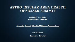 ASTHO Insular Area Health Officials Summit