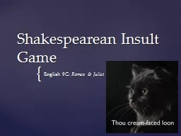 Shakespearean Insult Game
