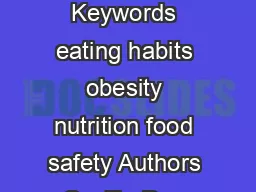 la Caixa Social Studies Collection Volume  Diet consumption and health Keywords eating