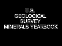 U.S. GEOLOGICAL SURVEY MINERALS YEARBOOK