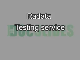 Radata Testing service
