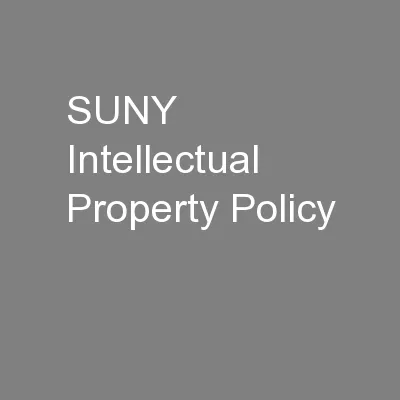SUNY Intellectual Property Policy
