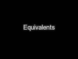 Equivalents