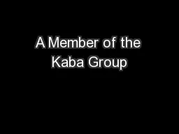 A Member of the Kaba Group
