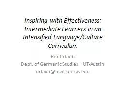 Inspiring with Effectiveness: Intermediate Learners in an