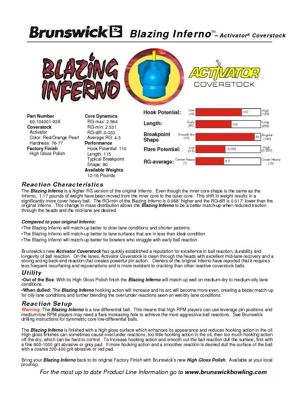 Reaction CharacteristicsThe Blazing Infernois a higher RG version of t