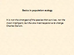 Basics in population ecology