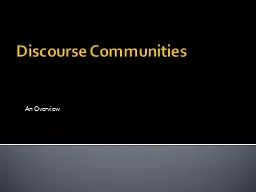Discourse Communities
