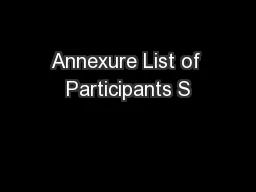 Annexure List of Participants S