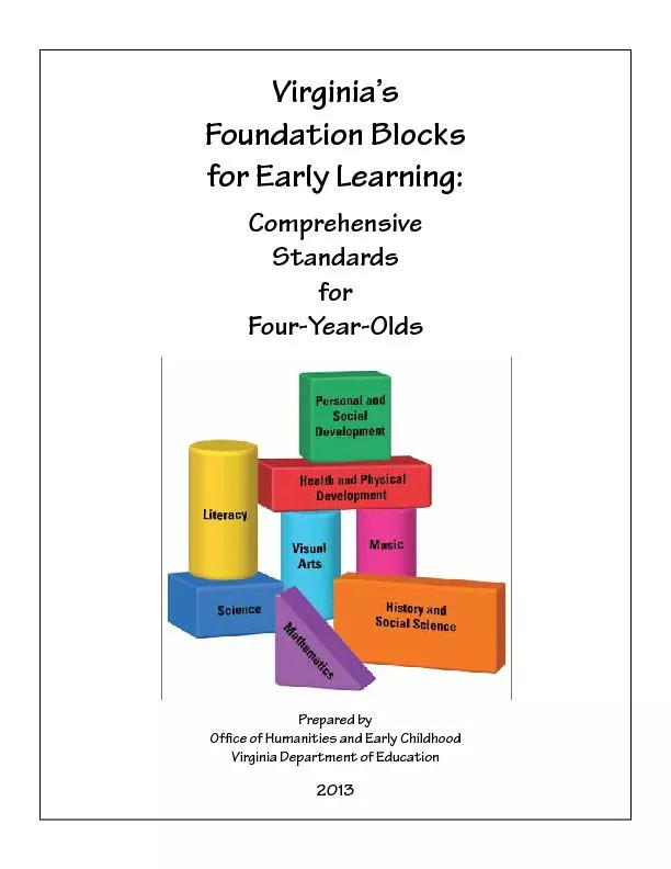 Virginia’sFoundation Blocksfor Early Learning:ComprehensiveStanda
