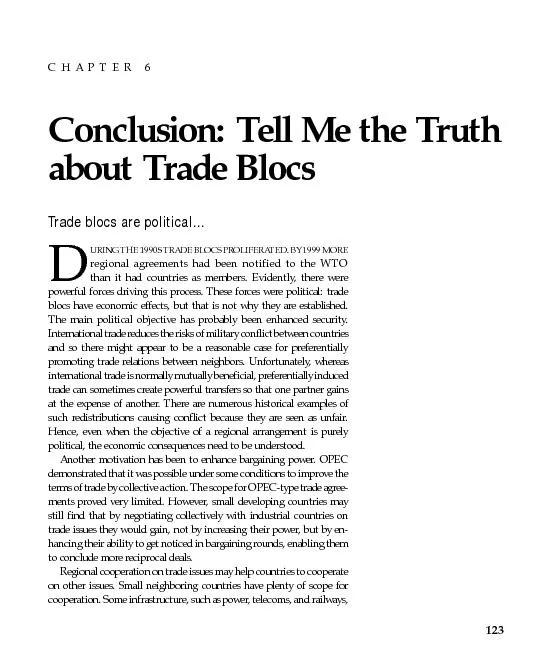 Trade blocs are political