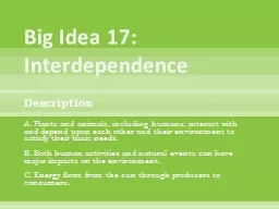 Big Idea 17: Interdependence