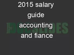 2015 salary guide accounting and fiance