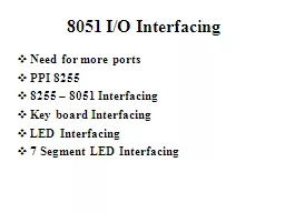 8051 I/O Interfacing