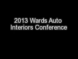 2013 Wards Auto Interiors Conference