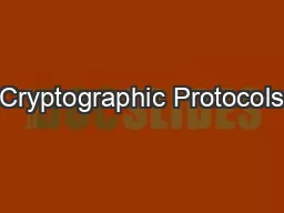 Cryptographic Protocols