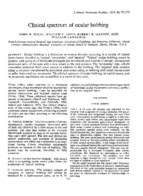 J.Neurol.Neurosurg.Psychiat.,1970,33,771-775Clinicalspectrumofocularbo
