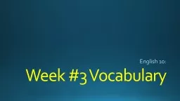 Week #3 Vocabulary