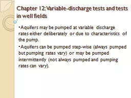 Chapter 12:Variable-discharge