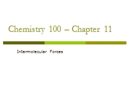 Chemistry 100 – Chapter 11