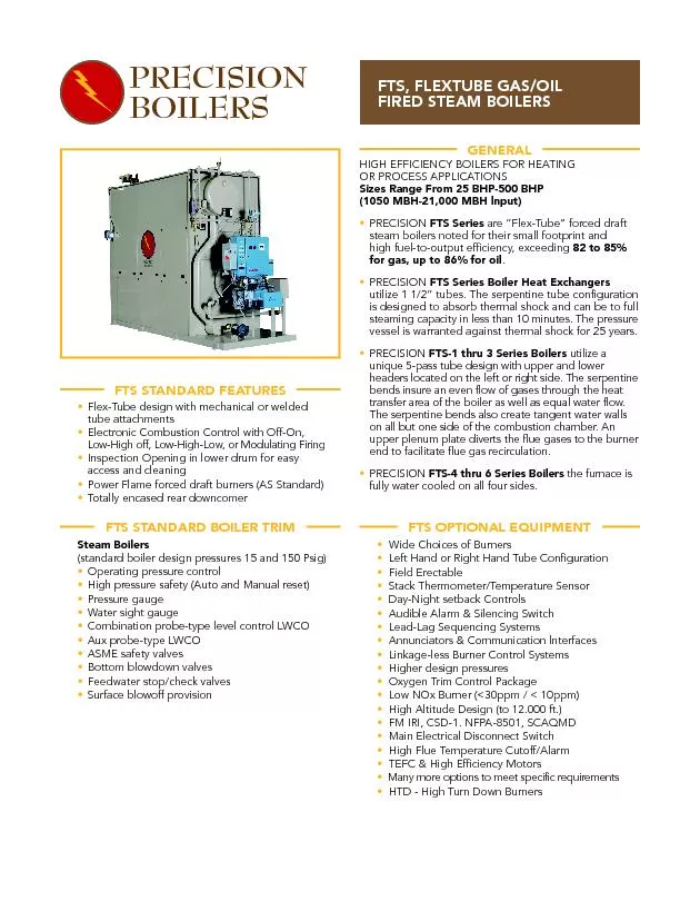 HIGH EFFICIENCY BOILERS FOR HEATING OR PROCESS APPLICATIONSSizes Range
