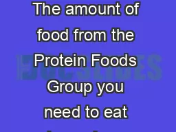 How Much Food from the Protein Foods Group is Needed Daily The amount of food from the