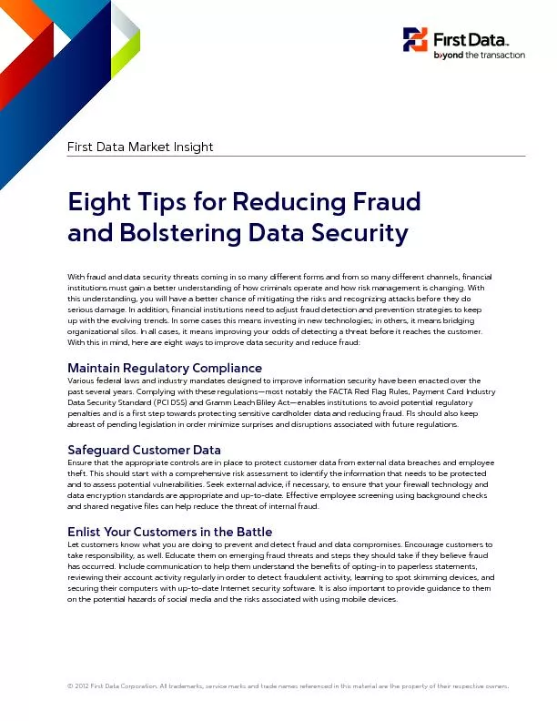 Eight Tips for Reducing Fraud
