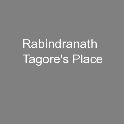 Rabindranath Tagore's Place