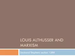 Louis Althusser and marxism
