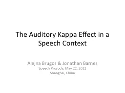 The Auditory Kappa Effect in a Speech Context