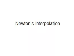Newton’s Interpolation