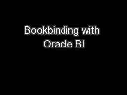 Bookbinding with Oracle BI