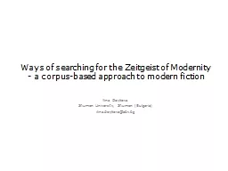 Ways of searching for the Zeitgeist of Modernity - a corpus