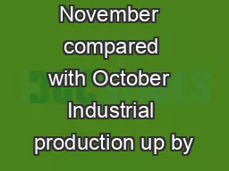 January  November  compared with October  Industrial production up by