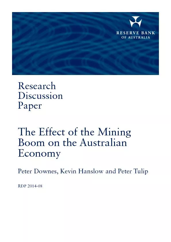 AbstractThis paper estimatesthe effects of the mining boomin Australia
