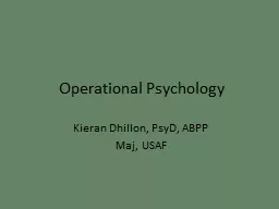 Operational Psychology