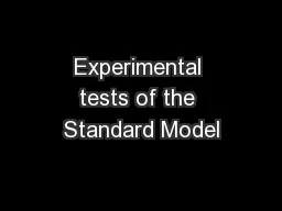 Experimental tests of the Standard Model